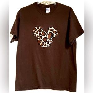 Disney Animal Kingdom Safari T-shirt. Mickey Ears giraffe faux fur